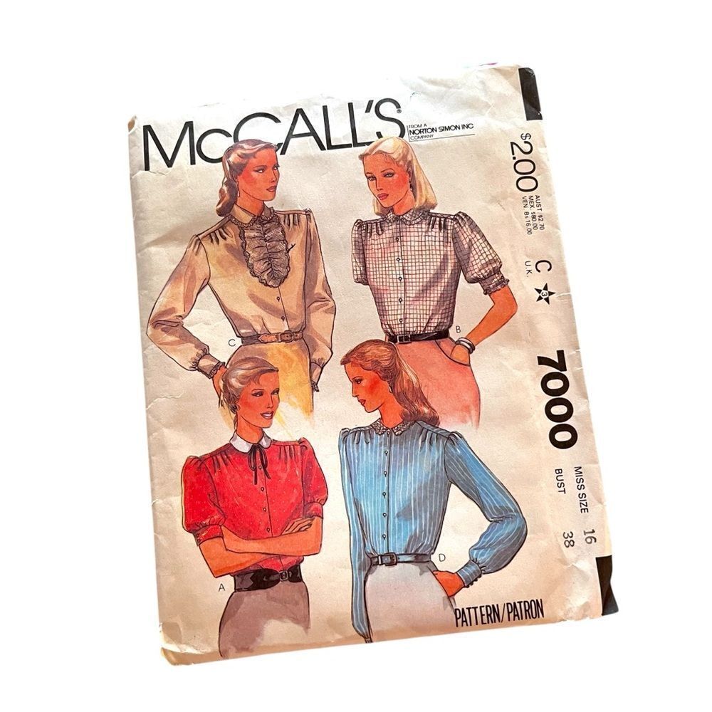 McCall’s Vintage Blouses Sewing Pattern